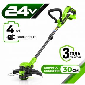 Аккумуляторный триммер Greenworks G24LT301 30см, 24v (АКБ 1х4Ah и З/У)
