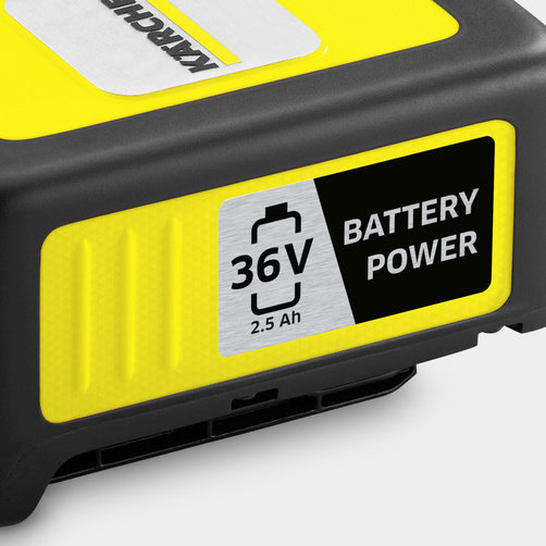 Стартовый комплект Karcher Battery Power 36/25 - <h3>Инновационная технология Real Time</h3>
ЖК-дисплей постоянно отображает состояние заряда, время до окончания процесса заряда или запас времени работы.