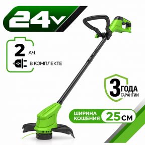 Аккумуляторный триммер Greenworks G24LT2 25см, 24v (АКБ 1х2Ah и З/У)